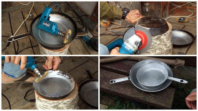 чистим алюминиевую сковородку