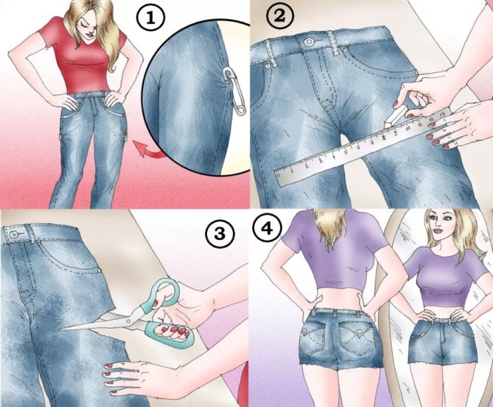как правильно обрезать джинсы