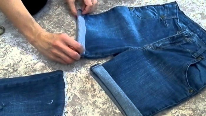 кромка на шортах из джинс