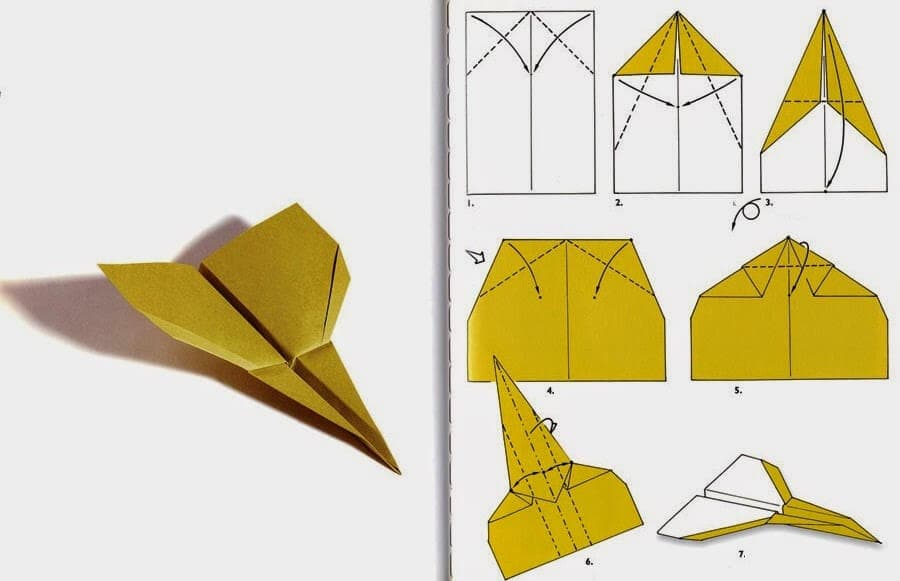 Бумажный самолет по технике оригами